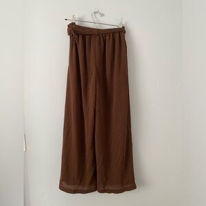 TOKUKO 1er VOL Brown Waffle Pants Made in Japan 24" Waist Hi Rise Wide Leg